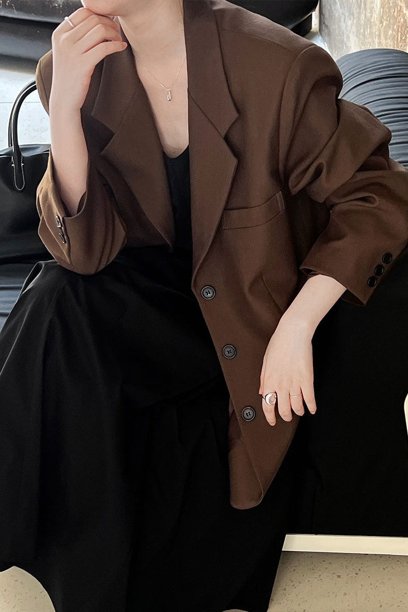 Vintage Casual Long Sleeve Blazer