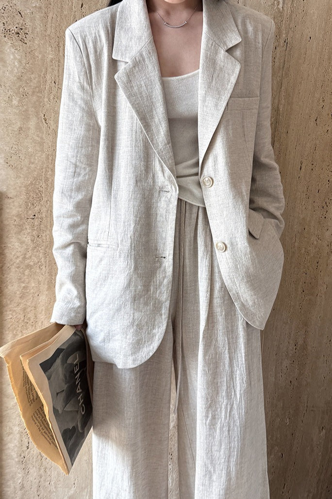 Casual Tencel Linen Suit Blazer